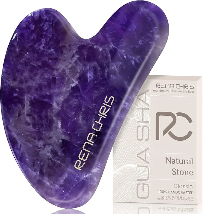 Secure Rena Chris Gua Sha Facial Tools Natural Amethyst Guasha Tool Superior
