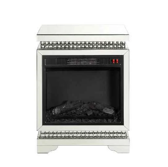 Breathable Lotus - Fireplace - Mirrored amp Faux Ice Cube Crystals Specialty