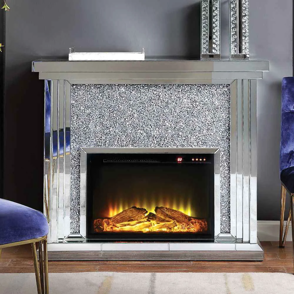 Relaxed Noralie - 40 quot Fireplace - Mirrored amp Faux Diamonds Dependable