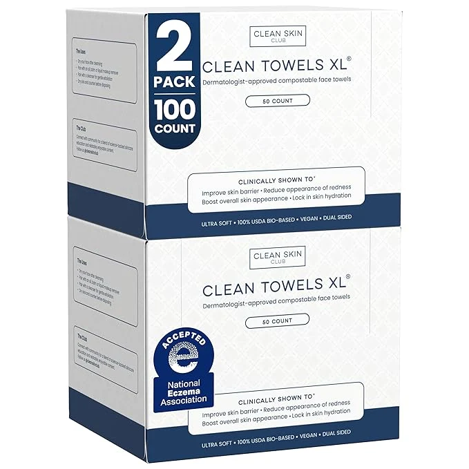 Soft Clean Skin Club Clean Towels XL® USDA Biobased Face Towel Disposable Advanced