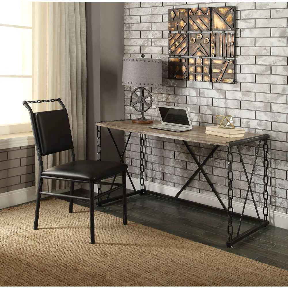 Unique Jodie - Writing Desk Same Ac00905 - Rustic Oak amp Antique Black Next-Generation