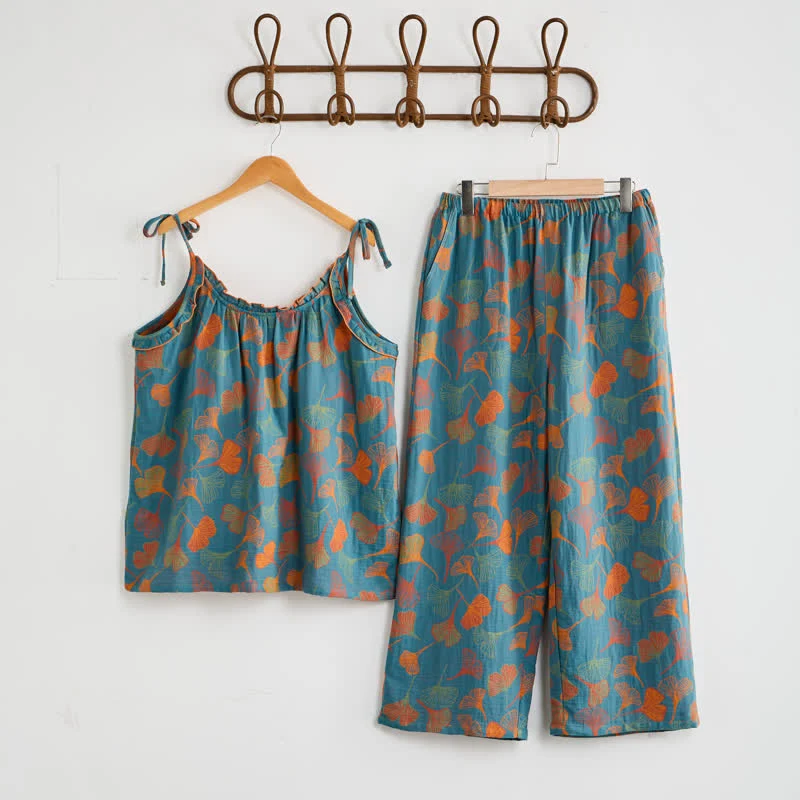 Artisan Ownkoti Ginkgo Cami Top amp Pants Pajama Set Top-Quality