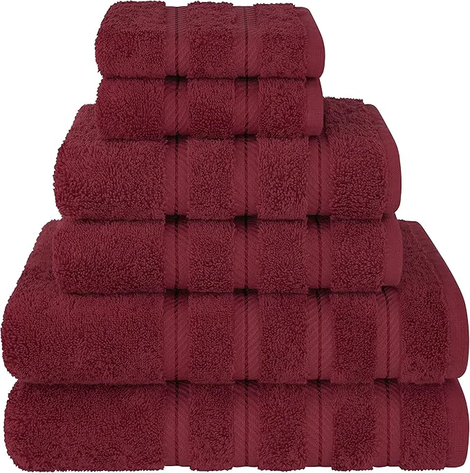 Professional American Soft Linen Luxury 6 Piece Towel Set 2 Bath Towels 2 Hand Towel 2 Powerful