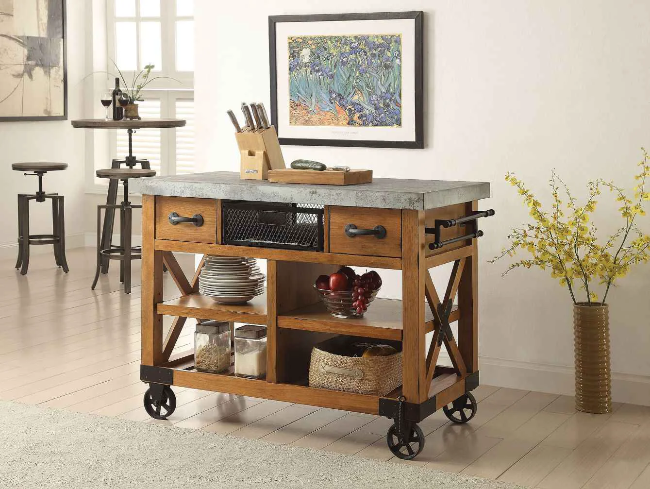 Superior Kailey - Kitchen Cart - Antique Oak High-Grade