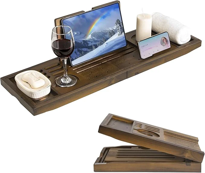 Enhanced Luxury Teak Bathtub Tray Prestigious