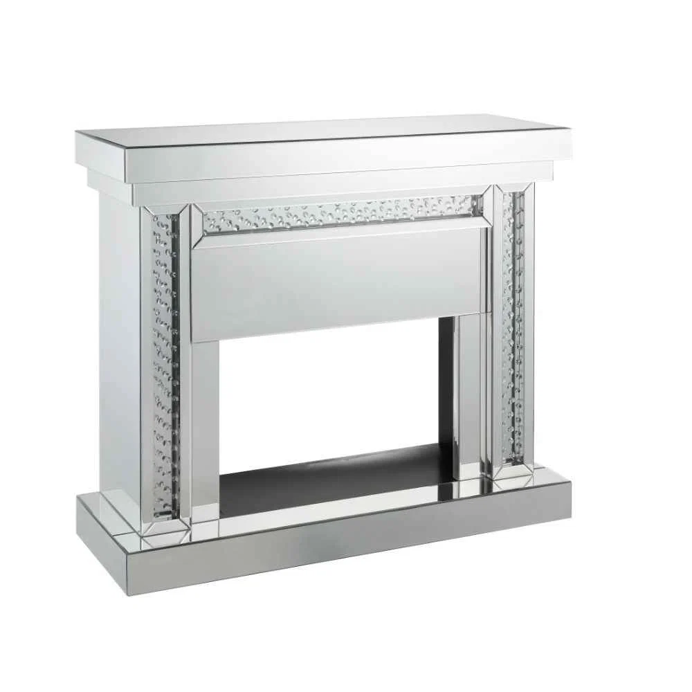 Recyclable Nysa - 42 quot Fireplace - Mirrored amp Faux Crystals Sustainable