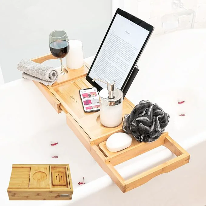 Professional Foldable Bathtub Tray Caddy Solid