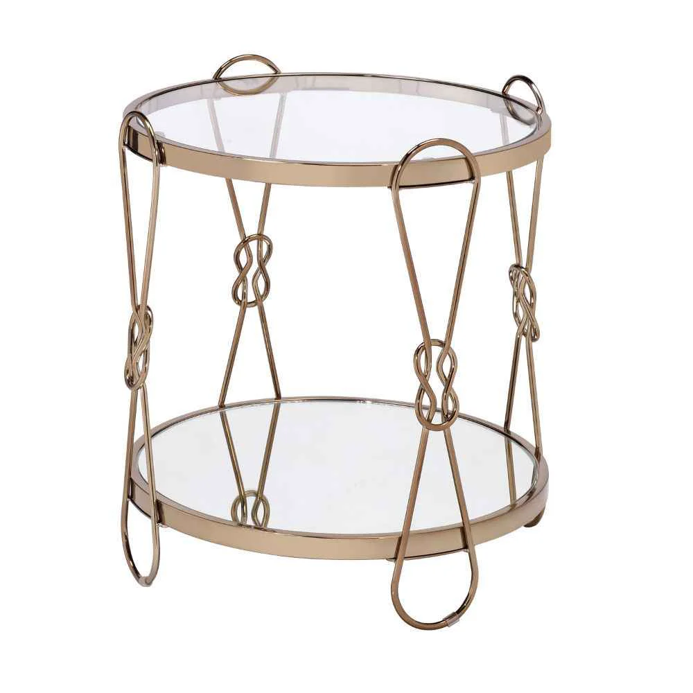 Efficient Zekera - End Table - Mirrored amp Champagne Carefully Designed