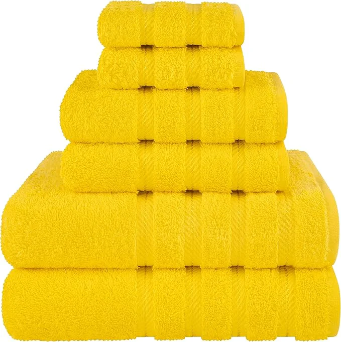 Premium Material American Soft Linen Luxury 6 Piece Towel Set 2 Bath Towels 2 Hand Towel 2 Sustainable