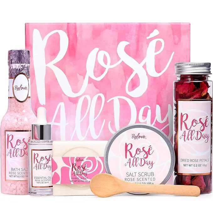 Official BFF LOVE 6 Pcs Rose Spa Set for Women Spa Gifts for Women Gift Set for Her Innovative