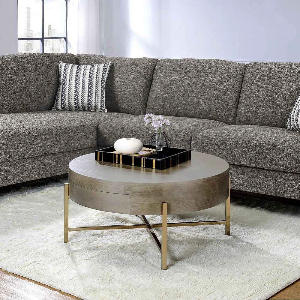 Modern Weyton - Coffee Table - Light Brown amp Champagne High-End