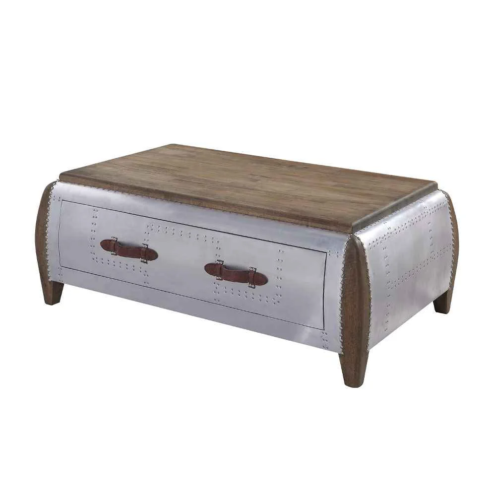 Reliable Brancaster - Coffee Table - Antique Oak amp Aluminum Breathable