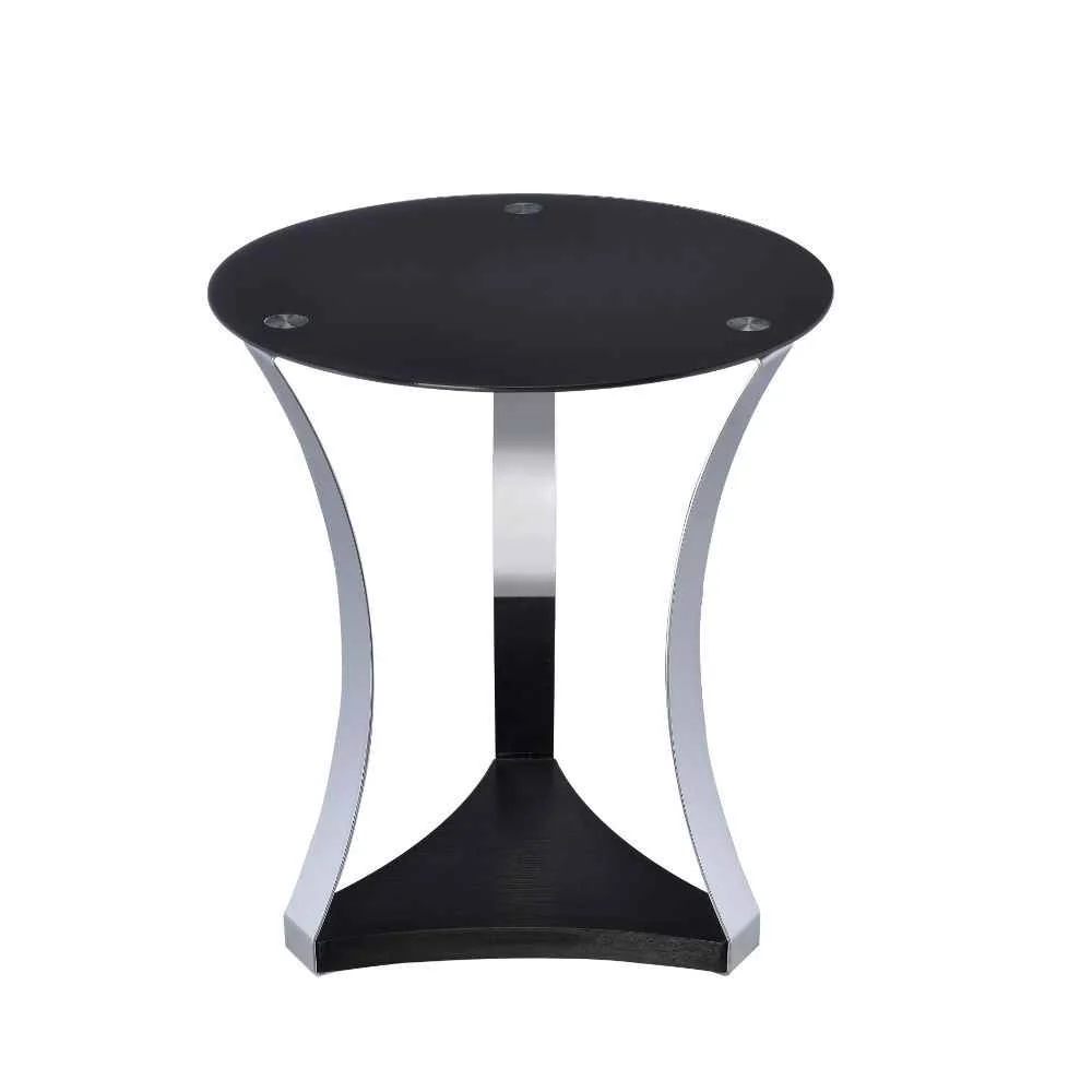Environmentally Friendly Geiger - End Table - Black Glass amp Chrome Expertly Made