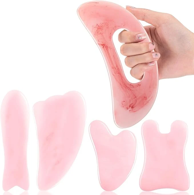 Next-Generation Treela 5 Pcs Gua Sha Facial Tools Set and 1 Pcs Body Gua Sha Massage Tool Recyclable