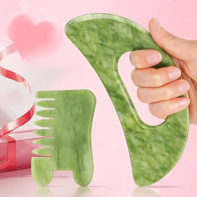 Refined airogym Jade Stone Gua Sha Massage Tool Set Larger Guasha Board Expertly Made