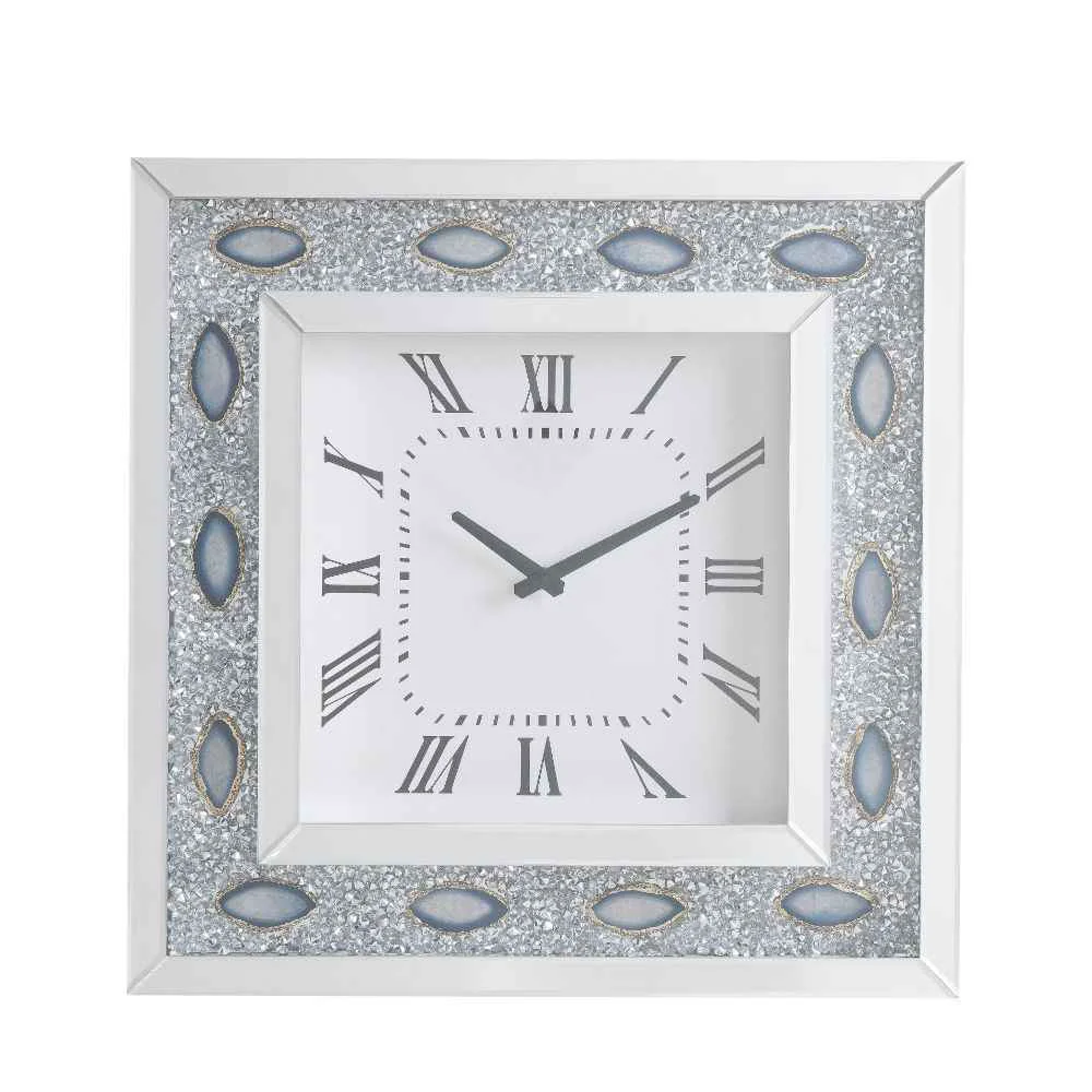 Responsible Sonia - Wall Clock - Mirrored amp Faux Agate Solid