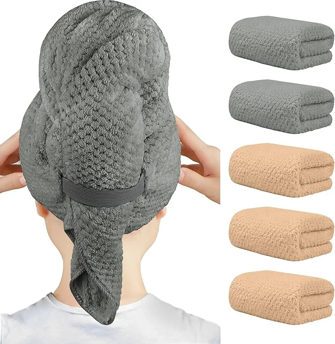Outstanding HOMEXCEL 5 Pack Microfiber Hair Towels World-Class