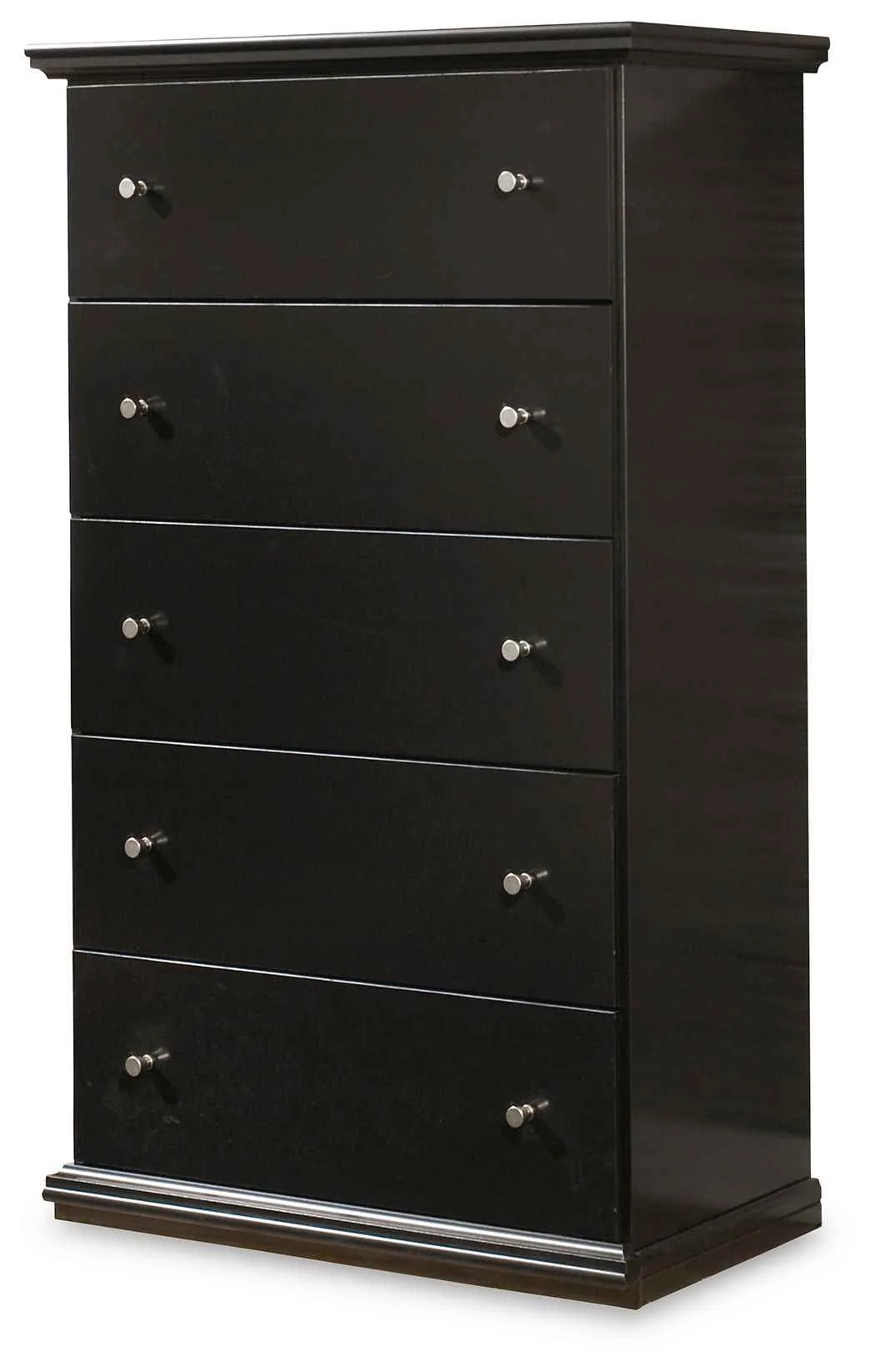 Comfortable Maribel - Five Drawer Chest - Black Fine