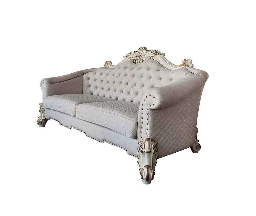 Proven Vendome II - Sofa With 6 Pillows - Two Tone Ivory Fabric amp Antique Pearl Minimalist