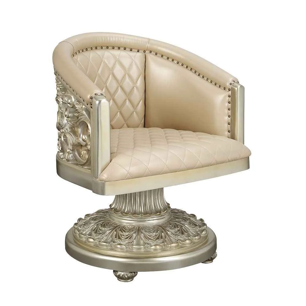 Minimalist Sorina - Arm Chair - Synthetic Leather amp Antique Gold Relaxed