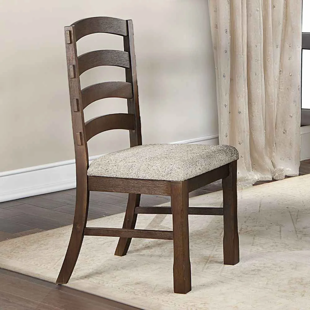Environmentally Friendly Pascaline - Side Chair Set of 2 - Gray Fabric Rustic Brown amp Oak Exceptional