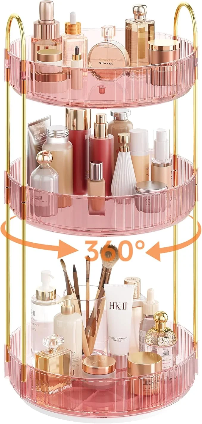 Smooth Rotating Makeup Organizer Countertop Skincare Organizers Spinning Perfume Trusted