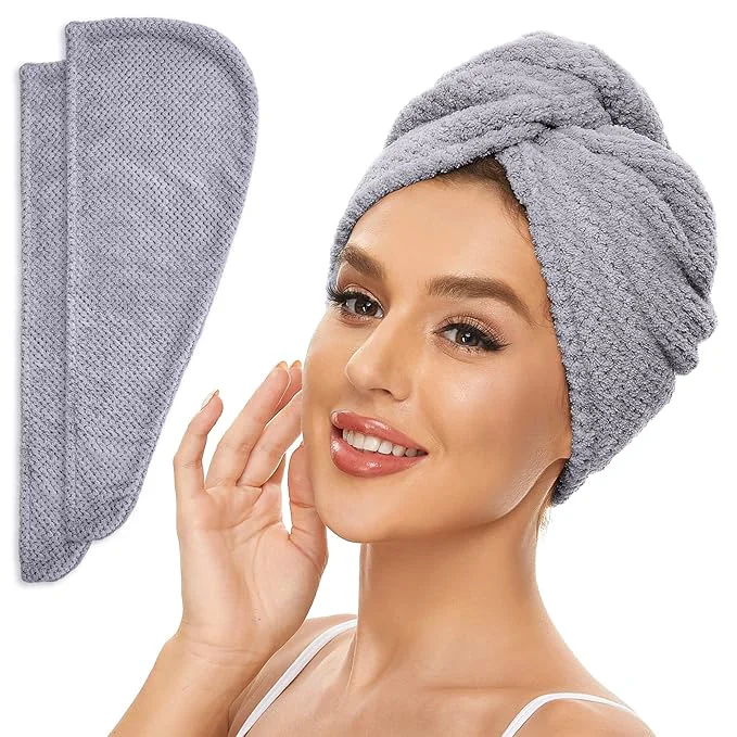 High-Grade SimpleField 2 Pack Microfiber Hair Towel Wrap Green