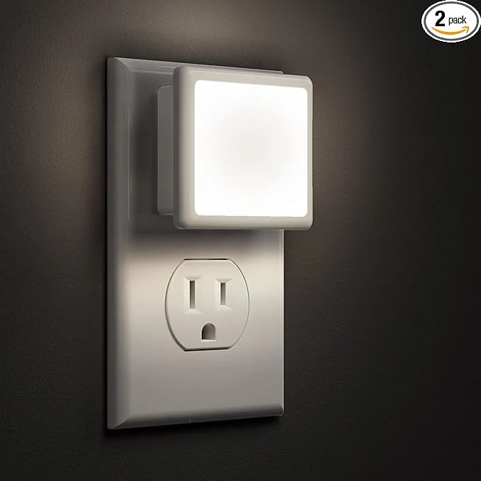 Genuine L LOHAS LED Night Lights Plug into Wall 2-Pack 0.3W Plug in Night Light Contemporary