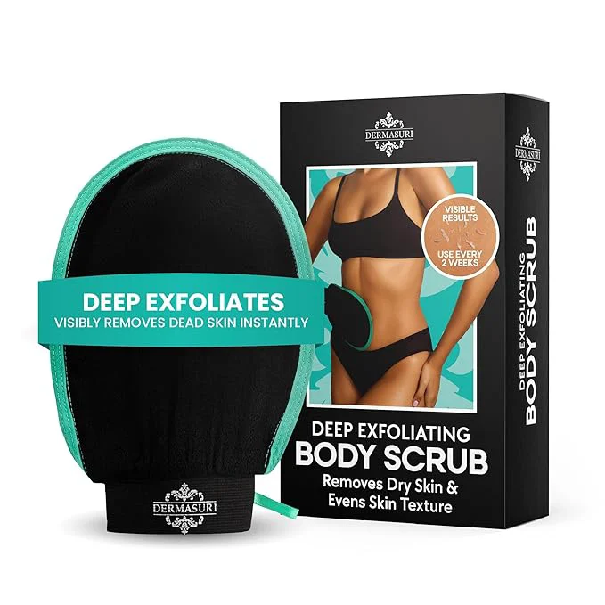 High-Quality Dermasuri - Deep Exfoliating Glove - Korean Exfoliating Mitt Body Scrubber - Detailed