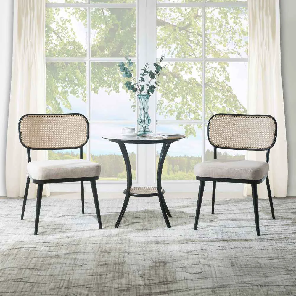 Pure Colson - 3 Pieces Table amp Chairs Set - Black Long-Lasting