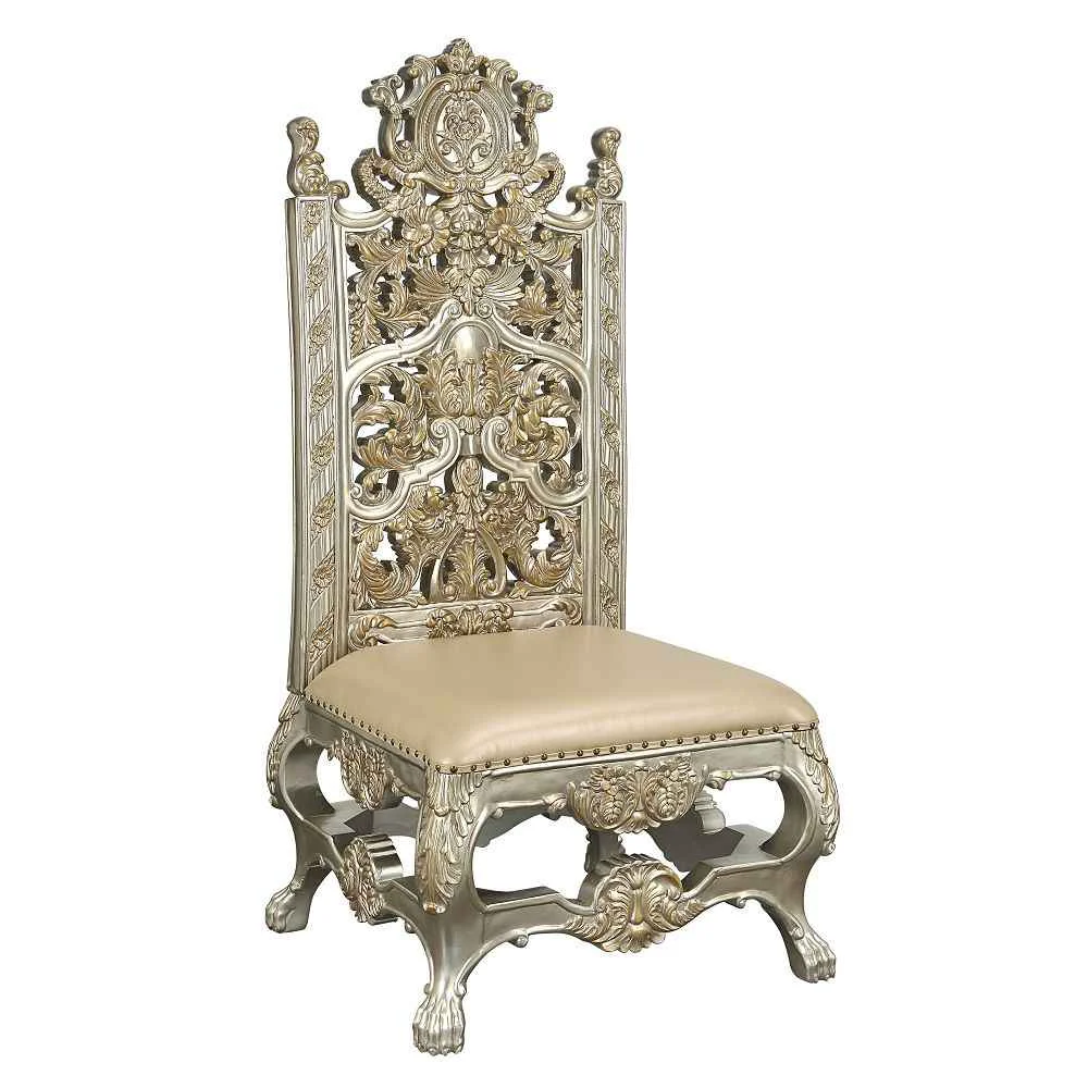 Selected Danae - Side Chair Set of 2 - Synthetic Leather Champagne amp Gold Secure