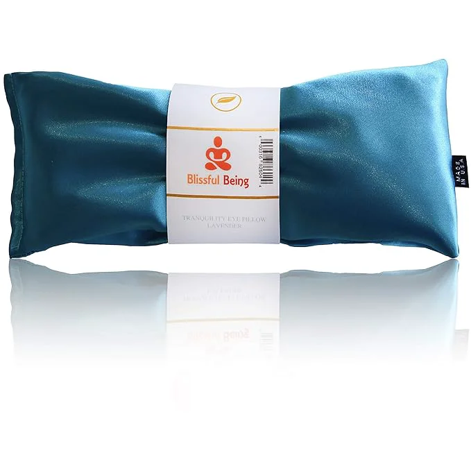 Reusable Lavender Eye Pillow Hot or Cold Weighted Satin Eye Mask Safe