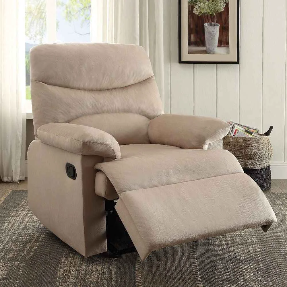 Easy-to-Use Arcadia - Motion Recliner - Beige Woven Fabric Fine