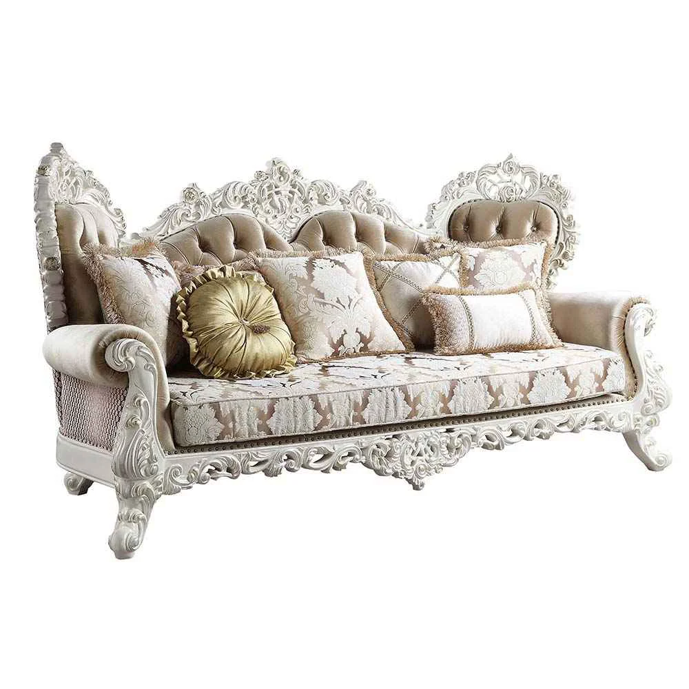 Unique Vanaheim - Sofa With 7 Pillows - Fabric amp Antique White Convenient