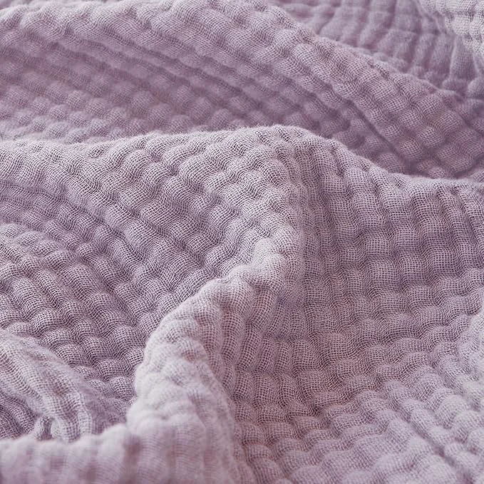 Crafted EMME Cotton Muslin Twin XL Blanket Breathable Gauze Soft Lightweight Adults Gifts for Women Heather Lavender 66 quot x90 quot Selected