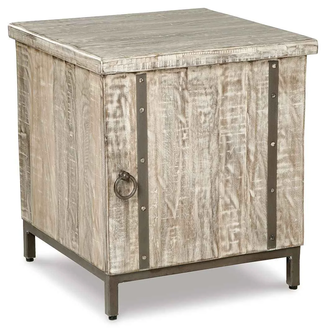 Powerful Laddford - Accent Cabinet - Shelf - Whitewash Flexible