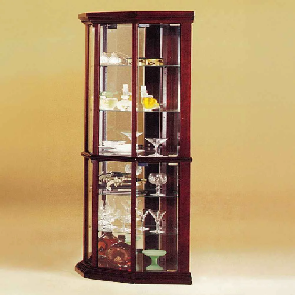 Stylish Huxley - Curio Corner Cabinet - Cherry Fine Crafted