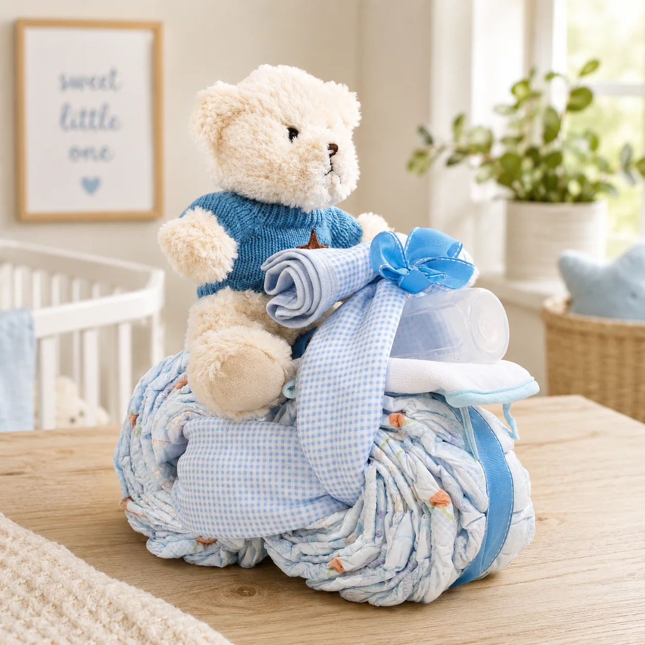Clean Motorcycle Diaper Cake-Boy Gift Basket Fashionable