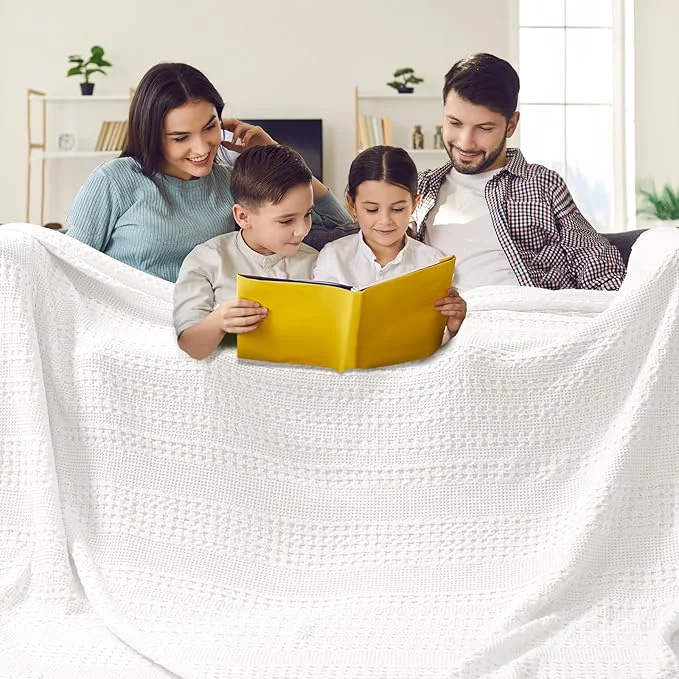 Next-Generation PHF Cotton Waffle Blanket Oversized King 120 quot x120 quot Lightweight Breathable Extra Large 10 39 x10 39 Blankets for Bed Giant Big Luxury Aesthetic Woven Bedding for Home Decor White Powerful