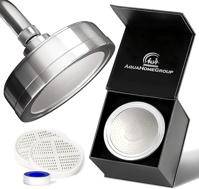 Crafted AquaHomeGroup - Filtered Shower Head Chrome 2 x cartridges Fashionable