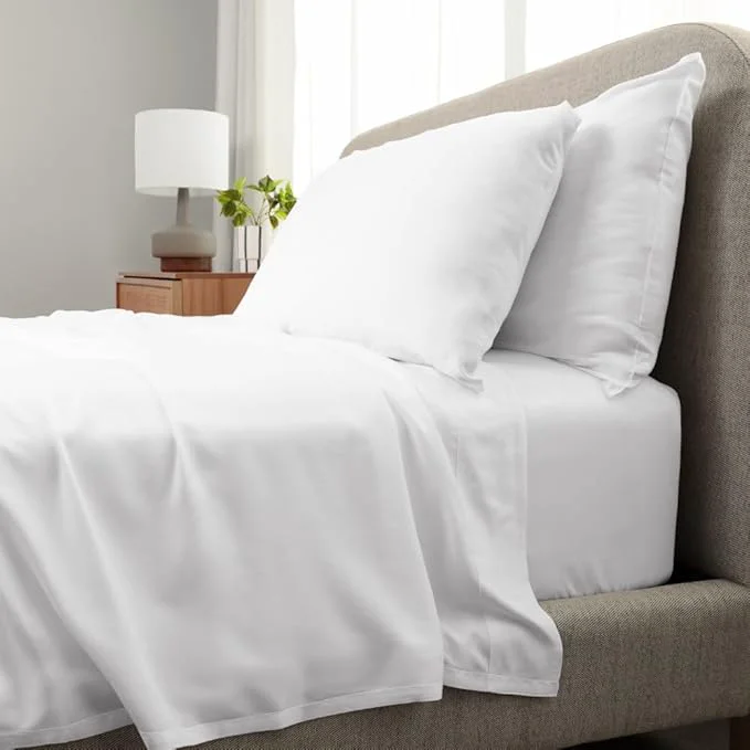 Top-Quality Cariloha Aloha Soft 4-Piece Sheet Set White Split King Made from Viscose derived from Bamboo Introductory Sheet Line Premium