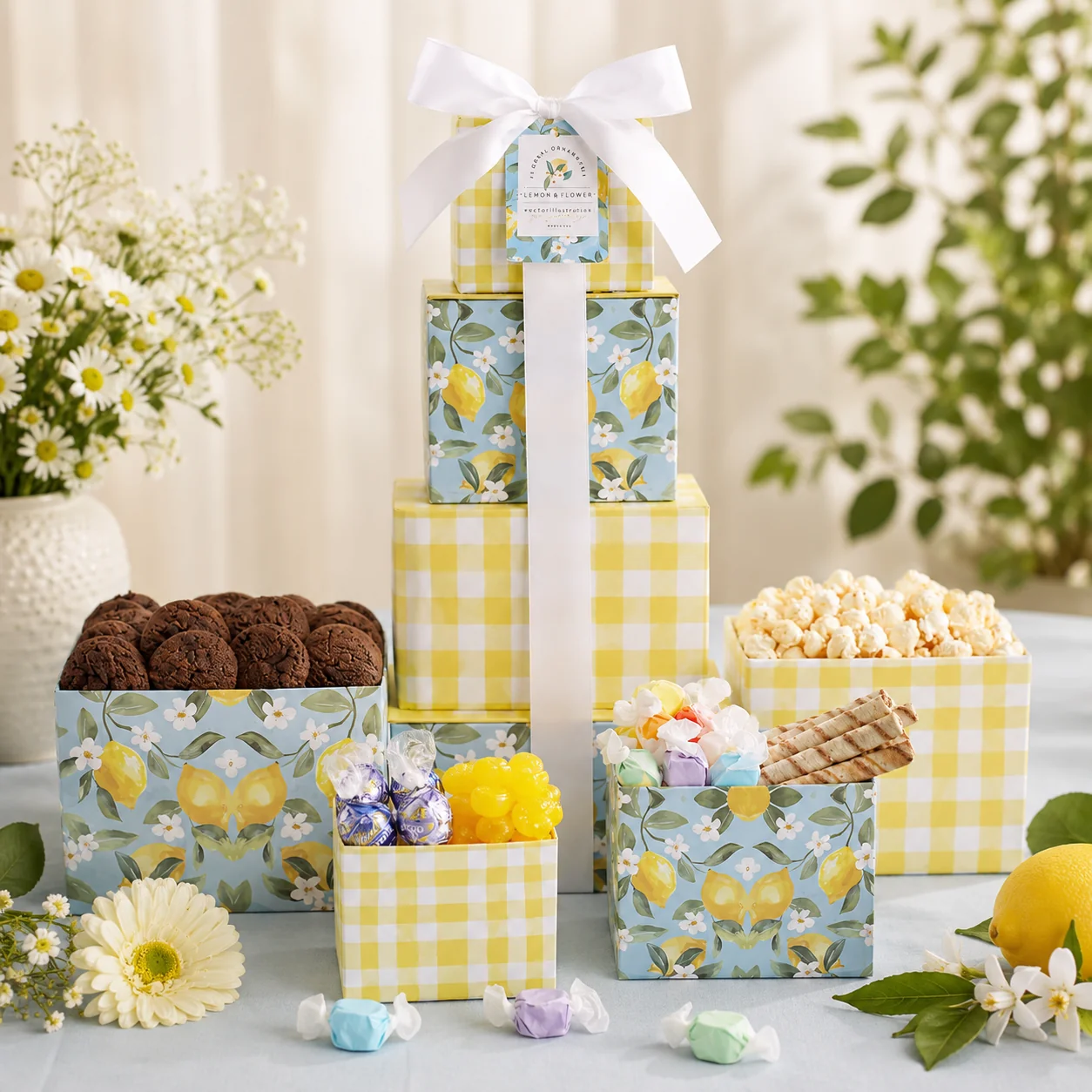 Flexible Sweet Sunshine Floral Summer Gift Tower Expertly Made