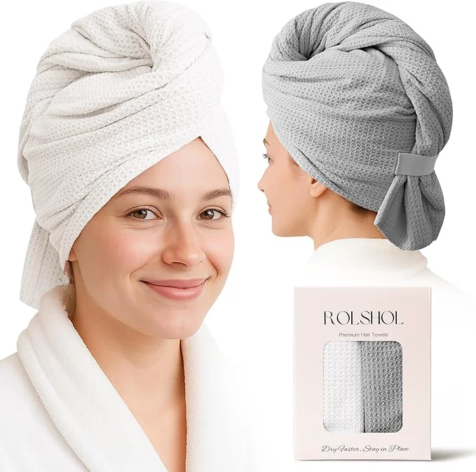 Secure ROLSHOL 2 Pack Microfiber Hair Towel Wrap Authentic
