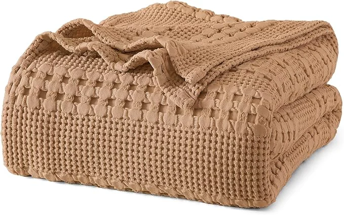 Carefully Designed PHF Cotton Waffle Weave Blanket King Size for Bed Soft Lightweight amp Breathable for Spring and Summer All-Season Comfort Luxury Aesthetic Blanket for Home Decor 108 quot x90 quot Clay Modern