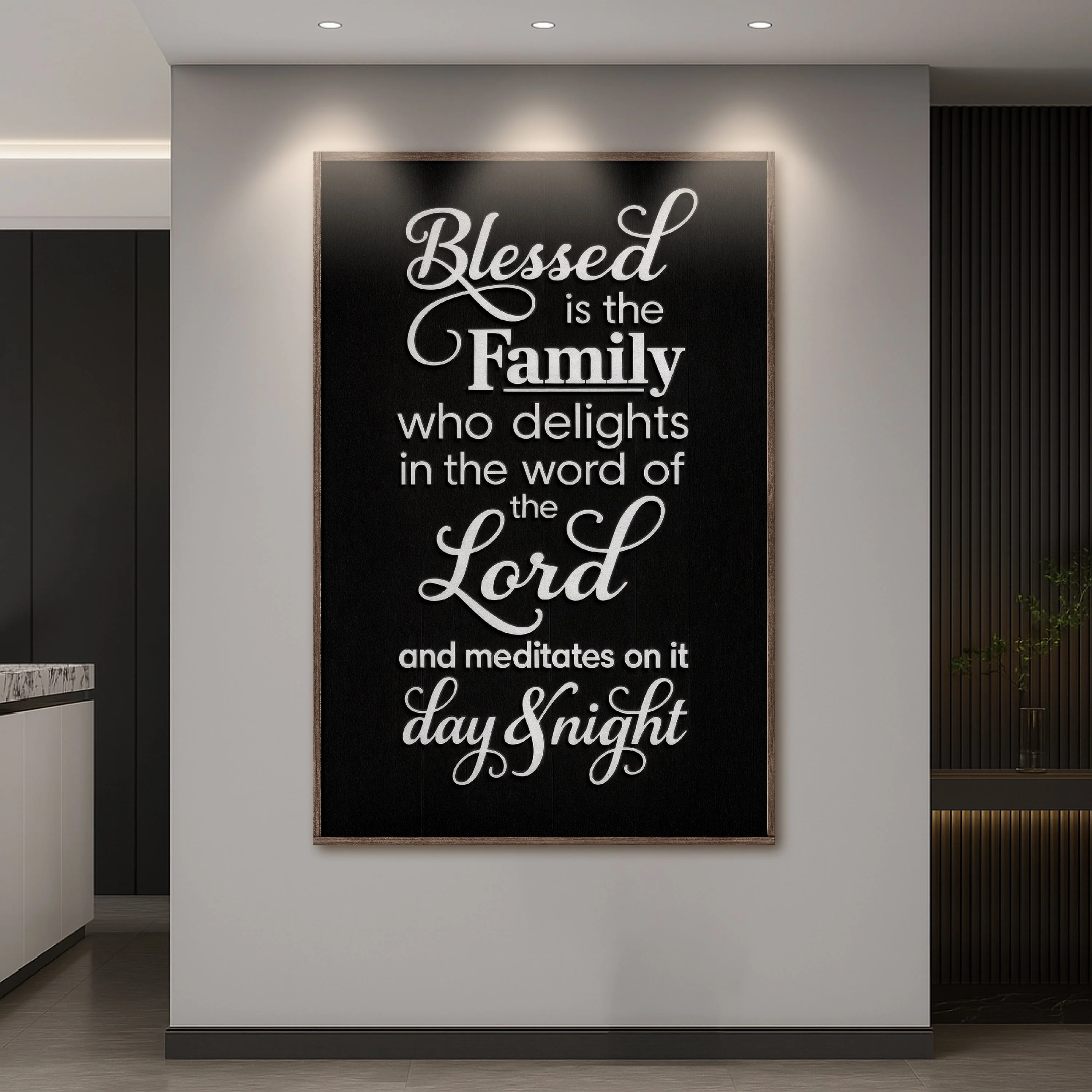 Traditional Blessed Is The Family Faith Sign II Organic