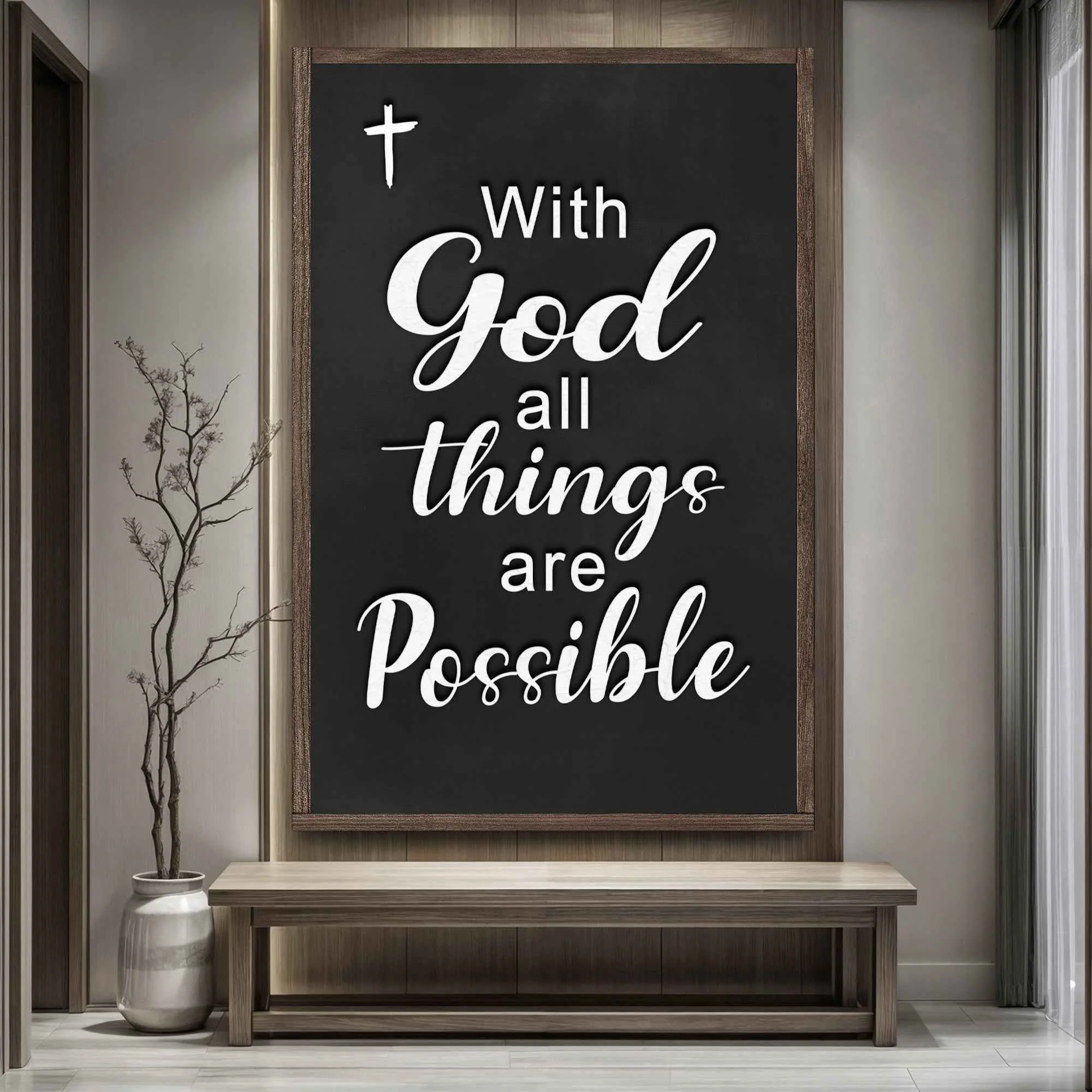 Elite With God All Things Are Possible Faith Sign V Dependable