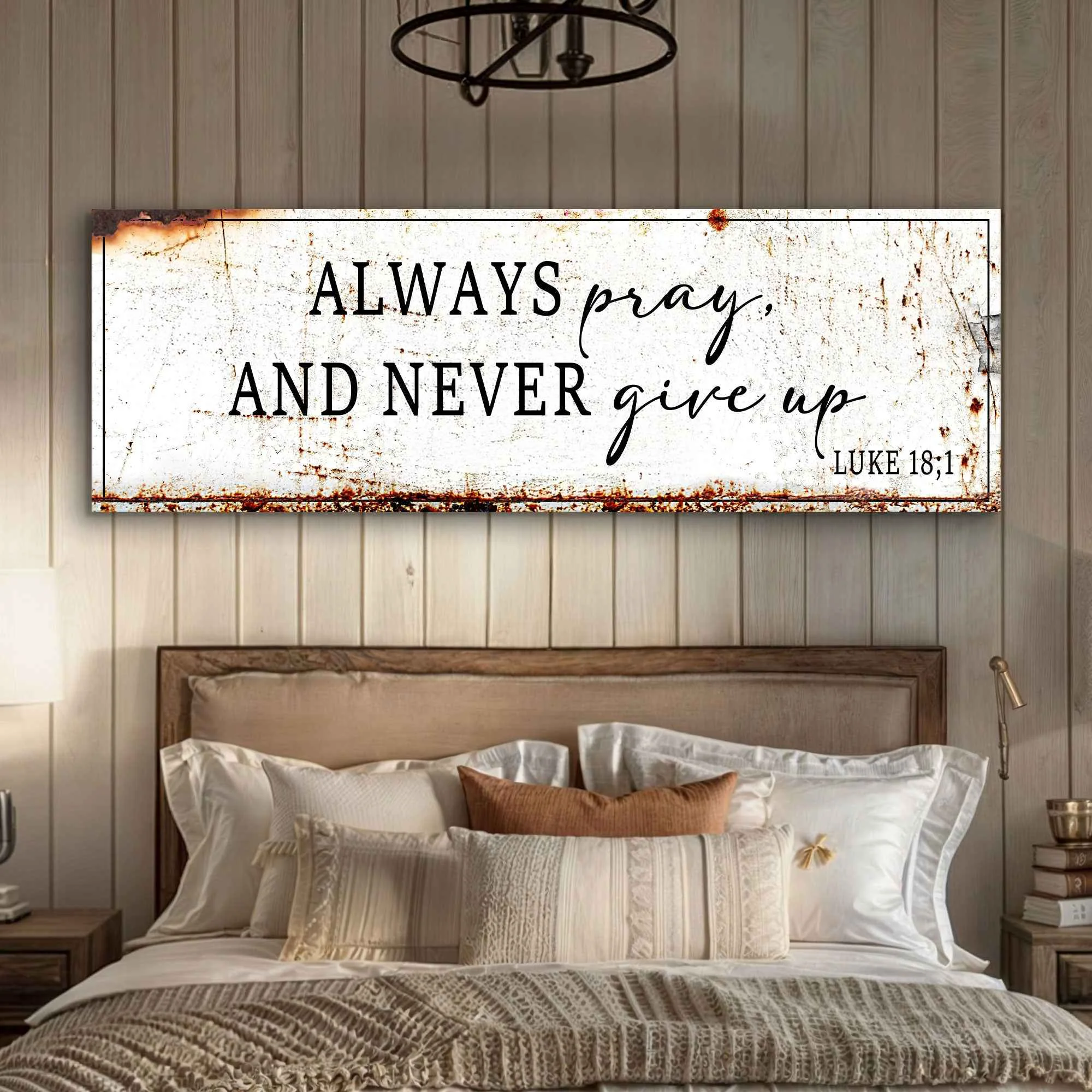 Contemporary Pray And Give Up - Luke 18 1 Faith Sign Trusted