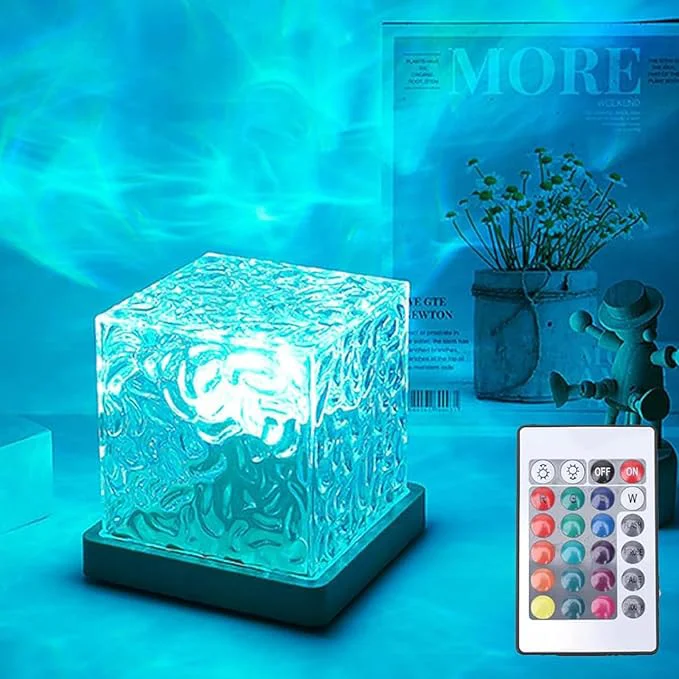 Detailed Ocean Wave Projector Light 16-Color LED Cube Lamp Minimalist