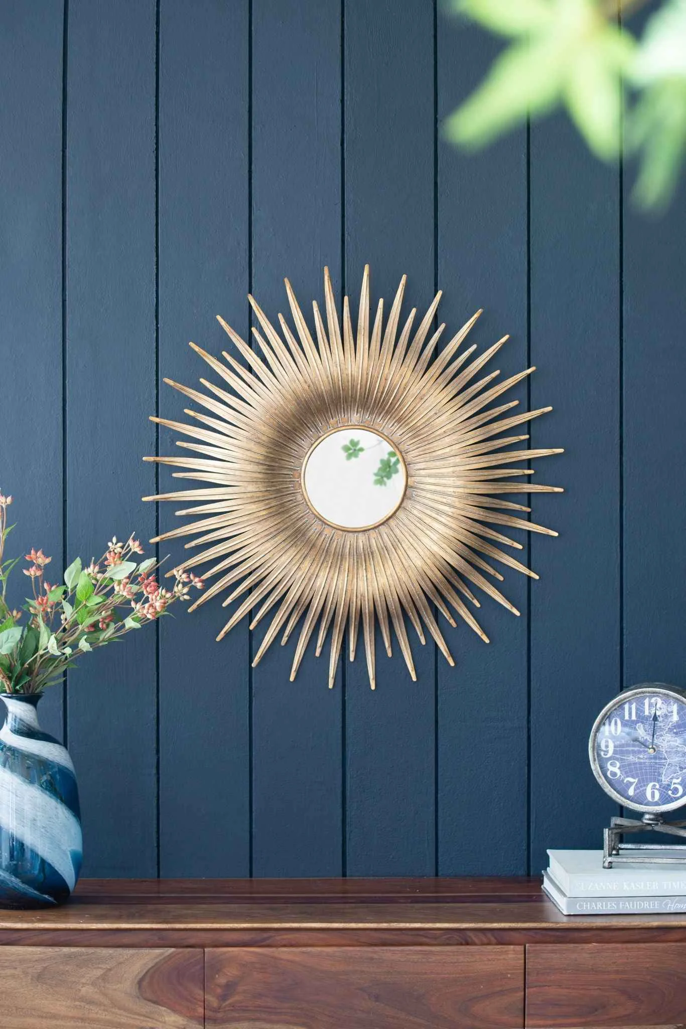 Responsible Retro DesignSunburst Metal Wall Mirror Decorative Mirror For A Bedroom Dressing Room Hallway Or Living Space - Gold Convenient