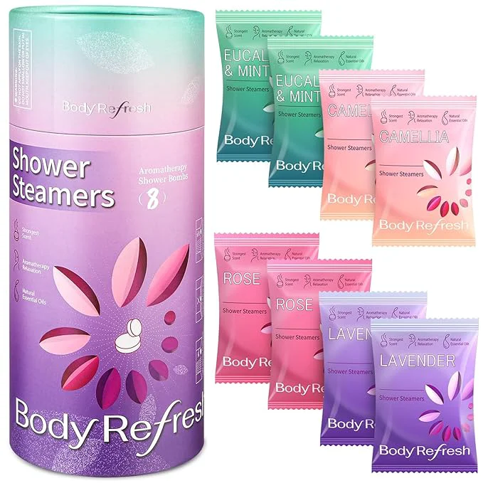 Fine BodyRefresh Shower Steamers Aromatherapy 8 Pack Top-Quality